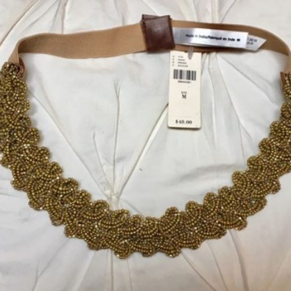 Anthropologie Gold/Copper Beaded Belt